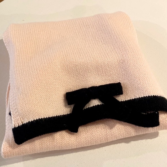 Kate Spade Rose Dew/Black Contrast Bow Scarf - Picture 4 of 5